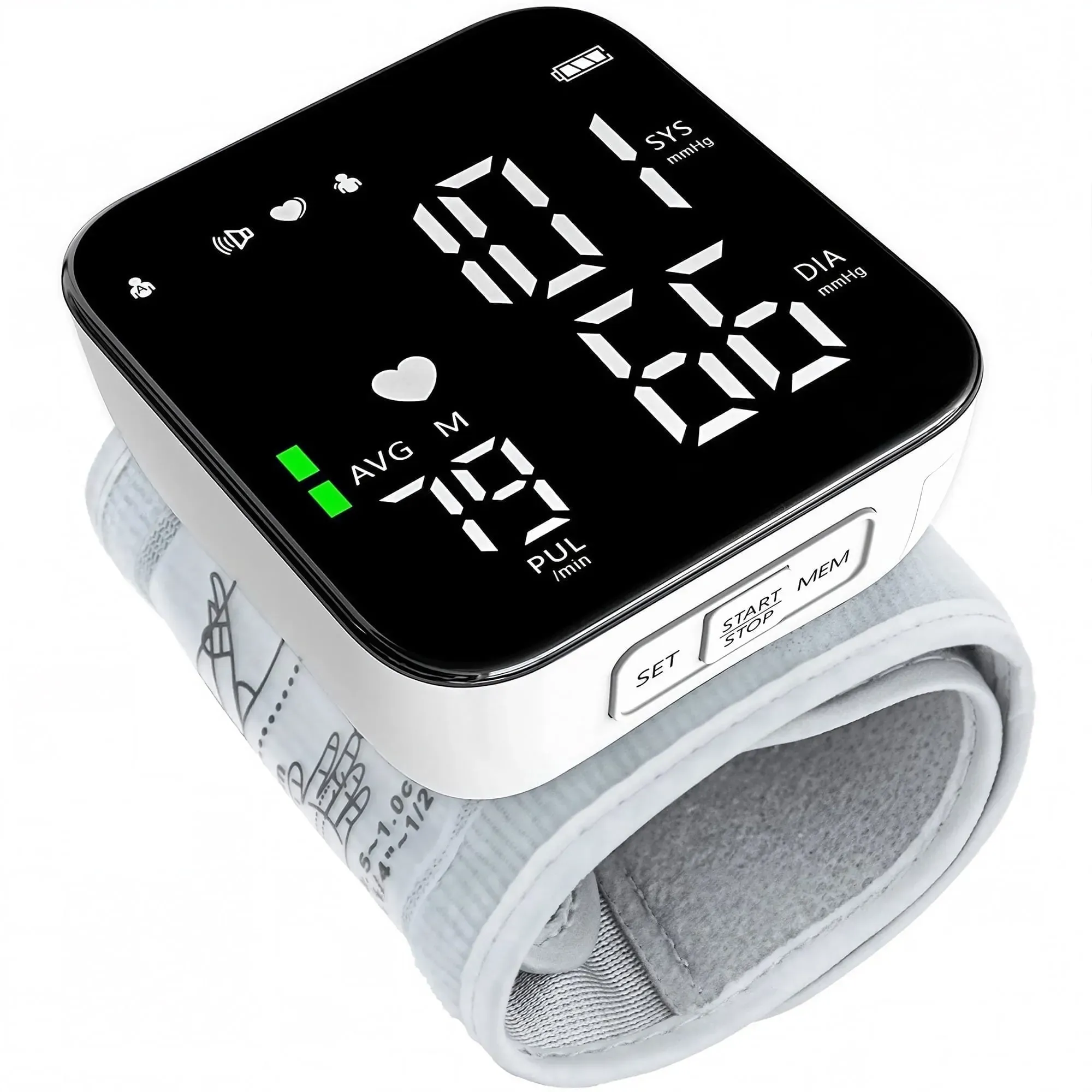 Automatic Wrist Blood Pressure Monitor, Adjustable Wrist Cuff, Portable BP Cuff Accurate Digital (2-Pack)